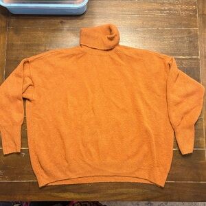 Women’s Orange Turtleneck Sweater
